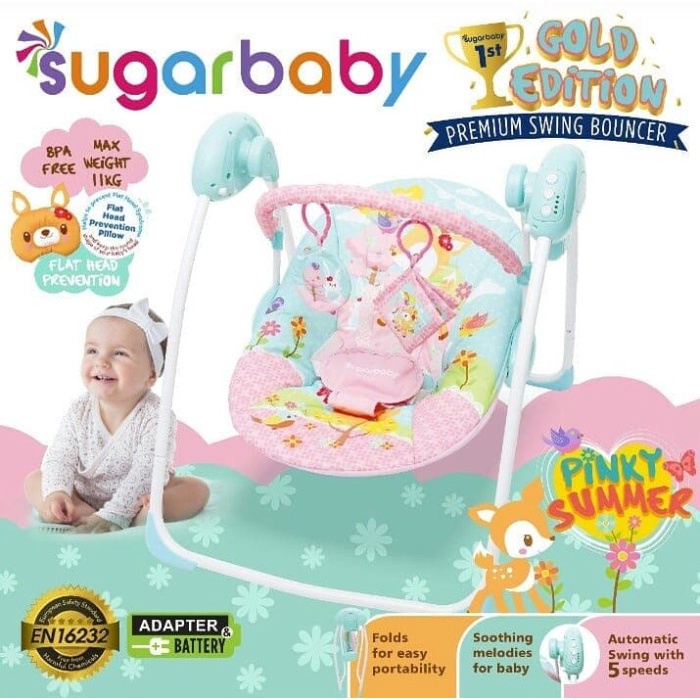 Sugar baby Swing Bouncer Boncer Bayi Kursi Getar Bayi bangku Goyang