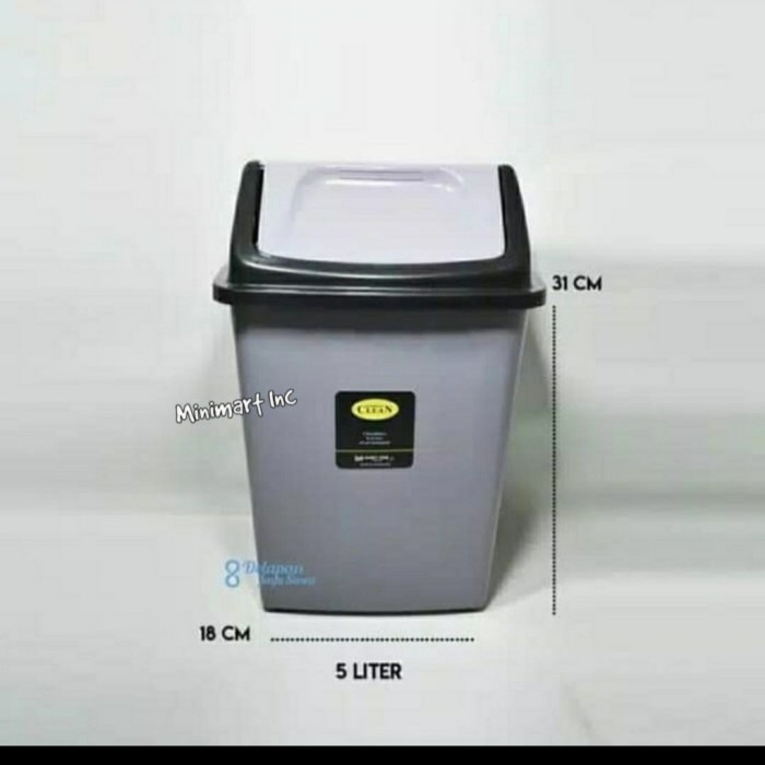 Tempat Sampah Abu Komet 5 Liter Goyang Kotak Sampah Cafe Ruangan Kantor Restoran Hotel Mall Dapur Te