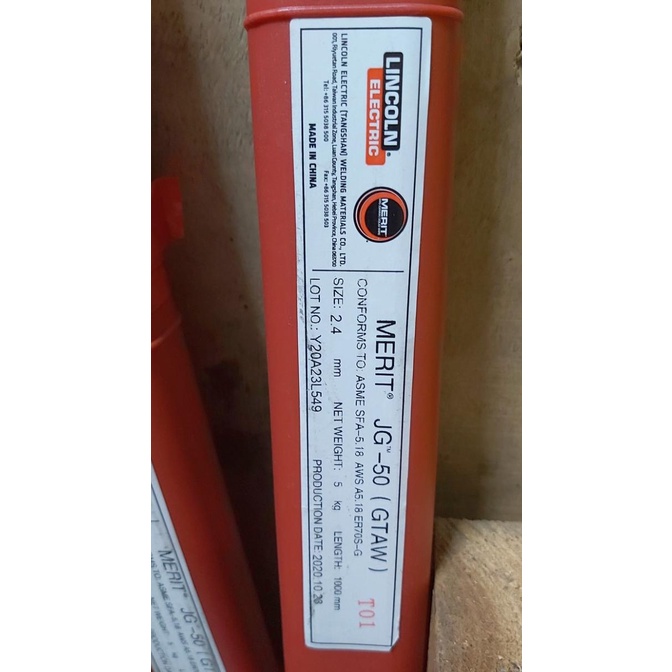 KAWAT LAS LINCOLN JG 50 2.4MM TIG ER70S-G
