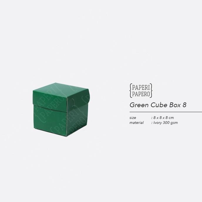 

:>:>:>:>] Green Cube Box (8 x 8 x 8 cm) - Packaging Kotak Kubus Warna Hijau