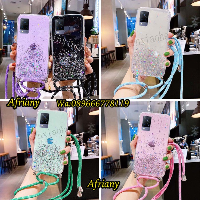 CASE TALI NAGITA VIVO V21 5G 2021 LANYARD GLITTER GANTUNGAN