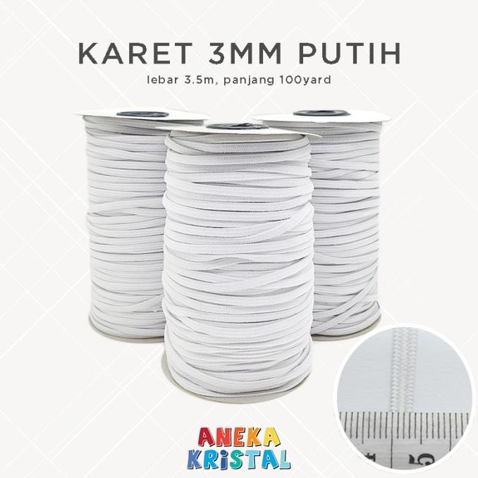 

Buruan serbu] Karet 4mm @10 yard P2 C4 3.5mm 3mm 4mm 0.4cm Putih READY