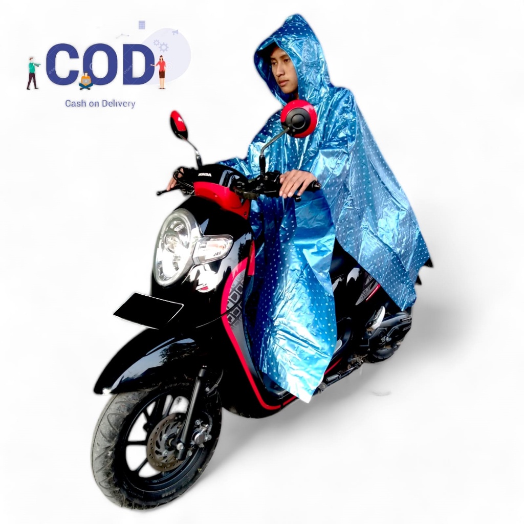 New Product Jas Hujan Poncho Motif Polkadot/ Pria Wanita dewasa Mantel Lowo/Kelelawar tanpa lengan