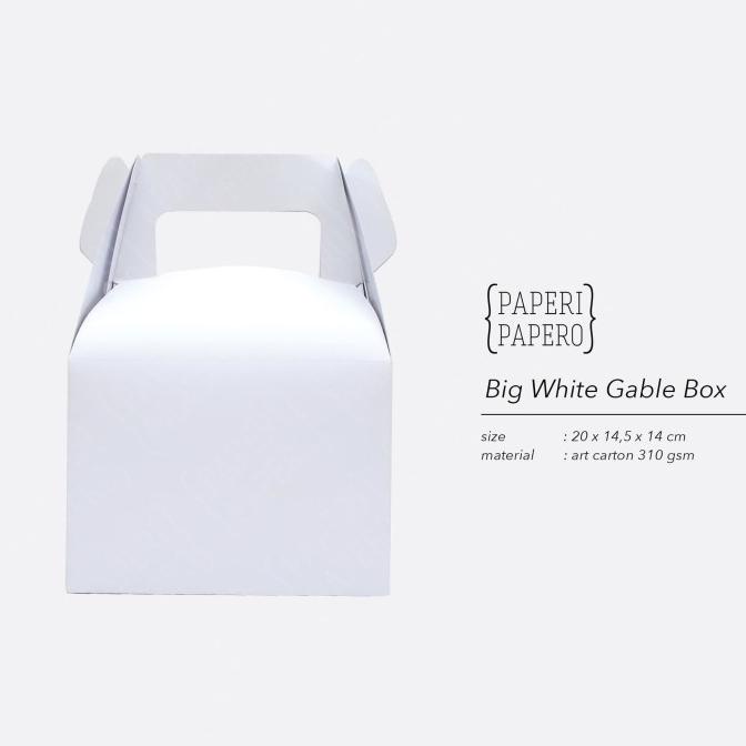 

%$%$%$%$] Big White Gable Box - Kotak Hampers Putih - Boks Ultah