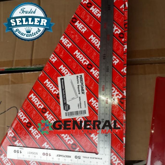

Penggaris siku stainless steel besi Maxpower L garisan pengukur 15x30
