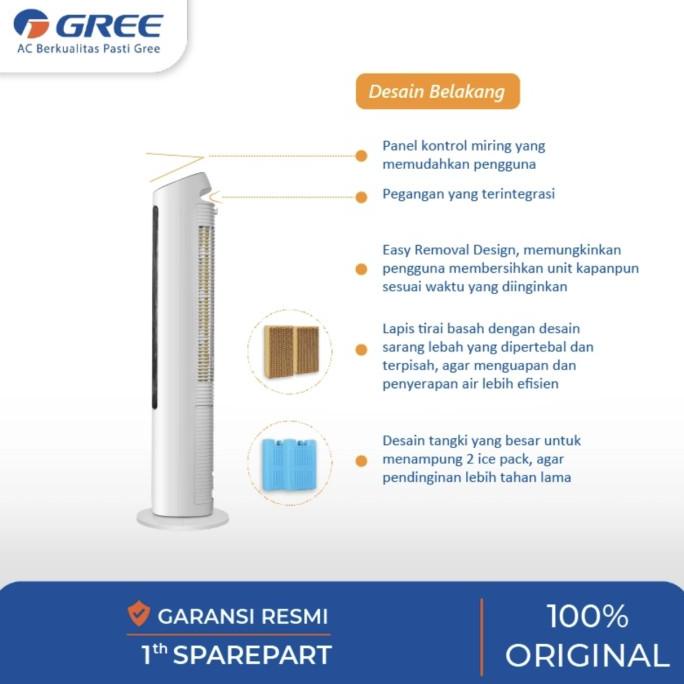 GREE Tower Fan Air Cooler Generator Anion - Penyejuk - Humidifier