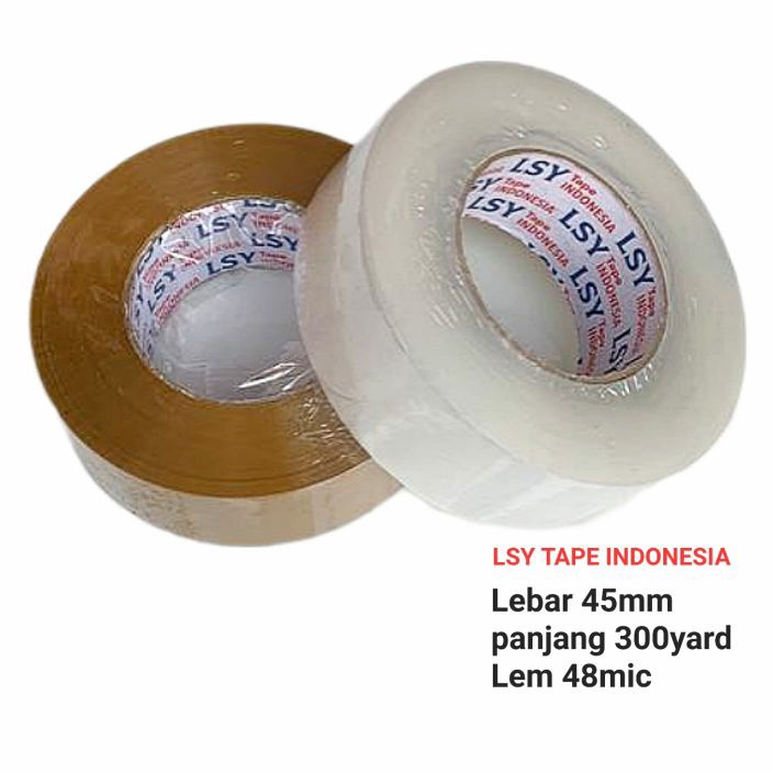 

(☼ P✓12D] lakban bening / coklat 45mm x 300yard full (super lengket) LSY TAPE INDONESIA/ virral..