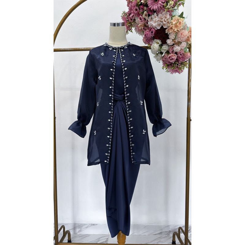 Oneset jemma organza terbaru setelan kondangan set rok lilit