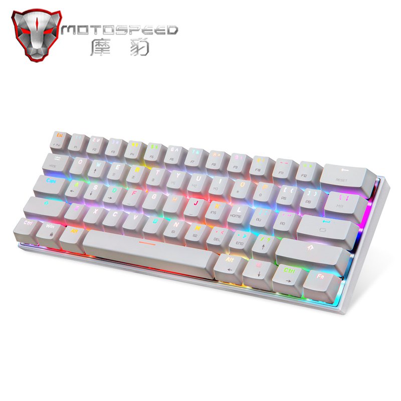 ✅&Mini 60% Motospeed CK62 RGB Gaming Mechanical Keyboard 61 Keys USB Wired/Bluetooth Dual Mode LED B