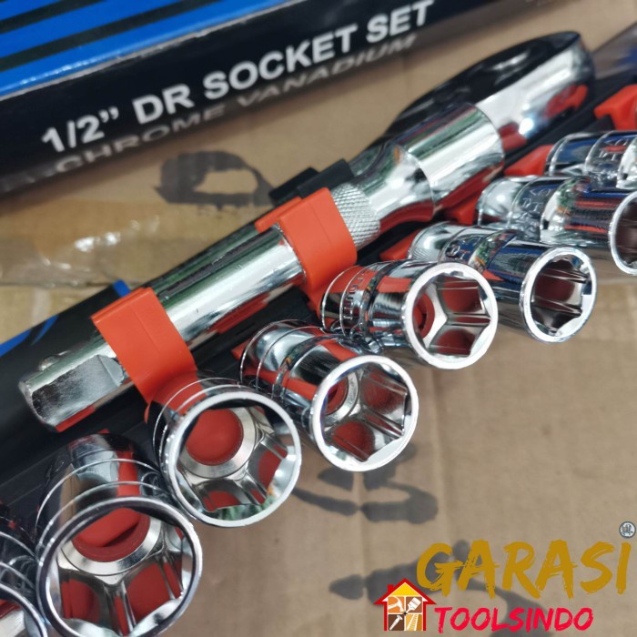 nice KUNCI SOK SET 12 PCS 1/2" EDTRON KUNCI SOK RATCHET BESAR SET