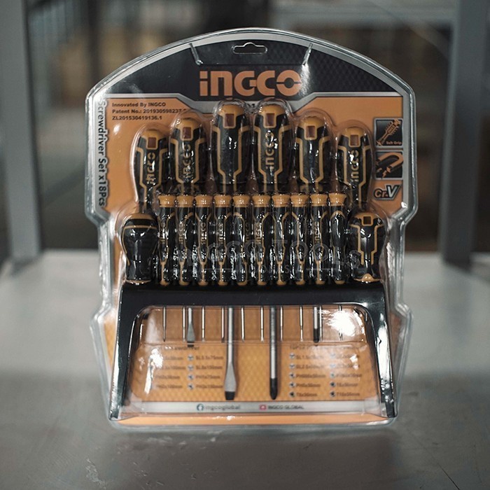 nice Ingco HKSD1828 18 Pcs Screwdriver Precision Set Obeng Presisi Jam