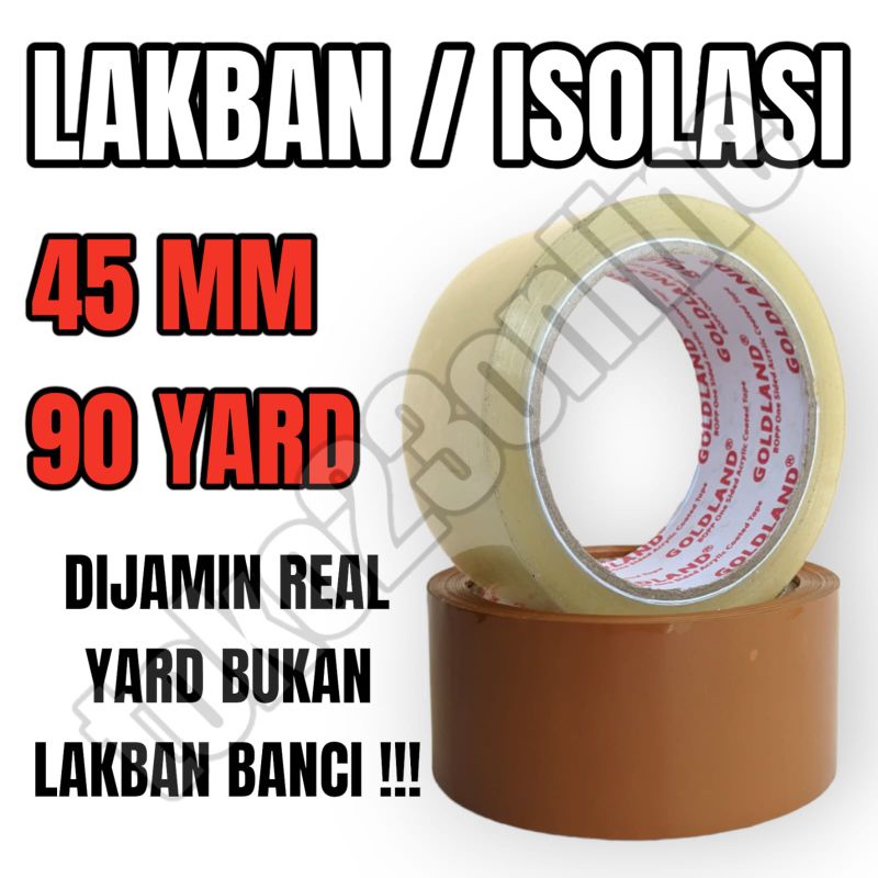 

LAKBAN 45MM 90YARD / ISOLASI 45MM 90YARD / LAKBAN 45 MM 90 YARD / ISOLASI 45 MM 90 YARD