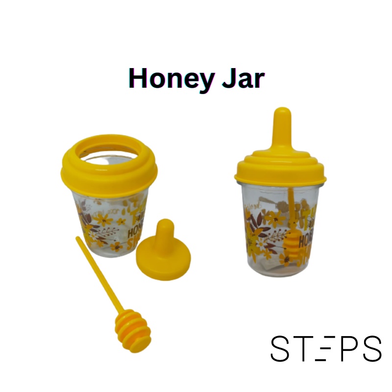 HONEY JAR DAN TEMPAT BUMBU KACA/ TEMPAT BUMBU DAN TEMPAT MADU LENGKAP DENGAN SENDOK/ ALAT DAPUR