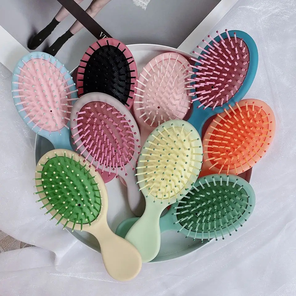 Sisir Gagang Anak Bahan Silikon Bentuk Oval Anti Kusut