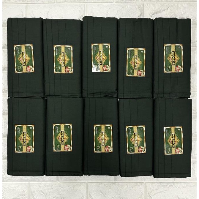 Grosir 10 Pcs Sarung Wadimor motif Polos Warna Tumpal Khusus HijauArmy ---NEW---