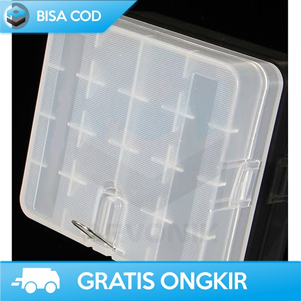 CASE BOX BATERAI 4 SLOT KOTAK PENYIMPANAN BATERAI PLASTIK TRANSPARAN