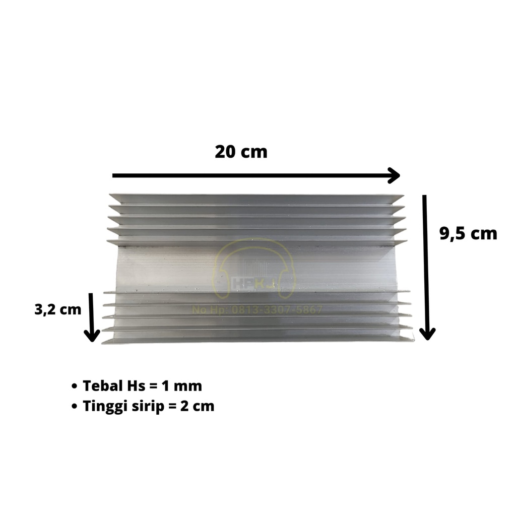 HEATSINK PENDINGIN POWER 5 SIRIP 20 CM TIPIS 1 MM POLOS PROMO