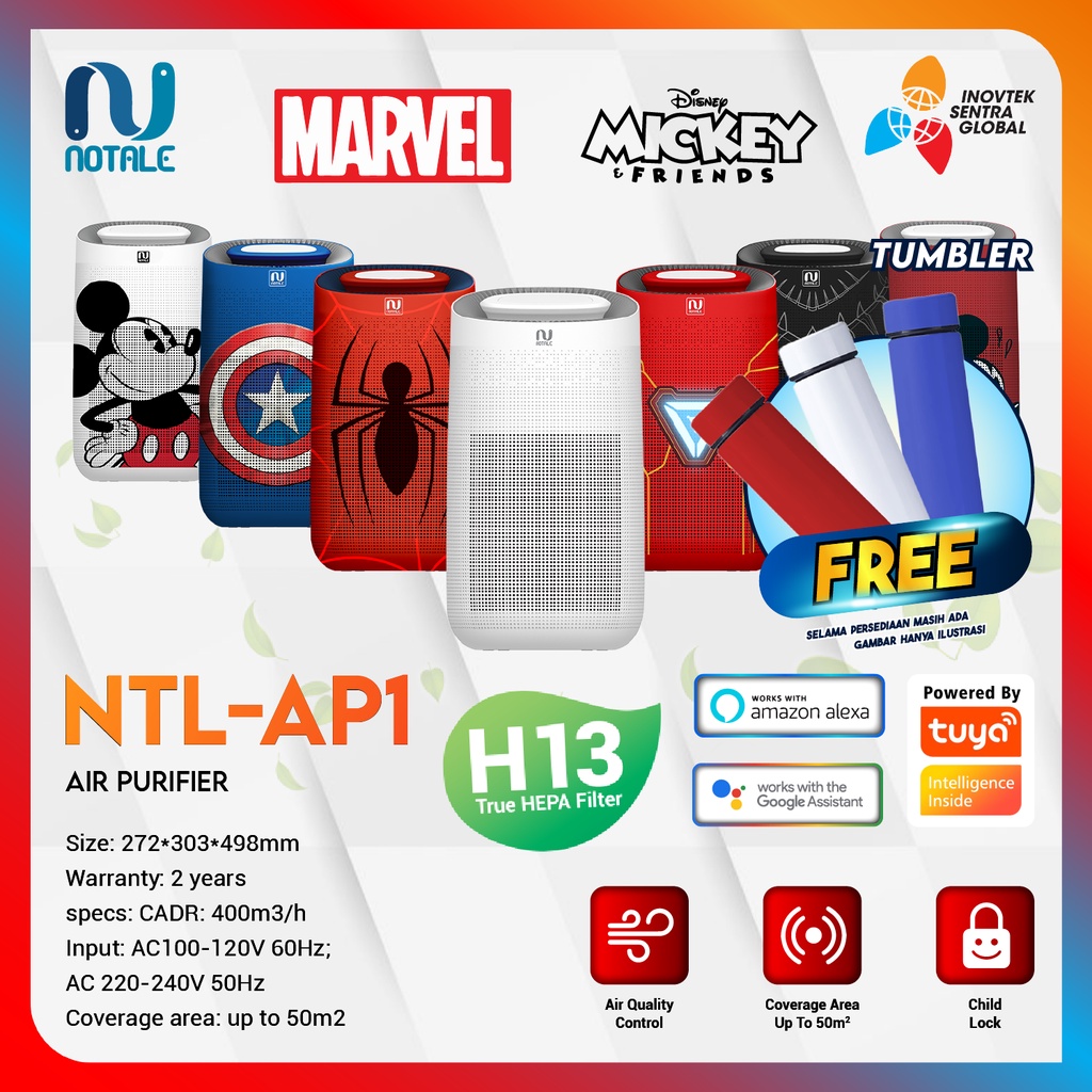 Notale Air Purifier with HEPA UV Sterilizer - Marvel Limited Edition