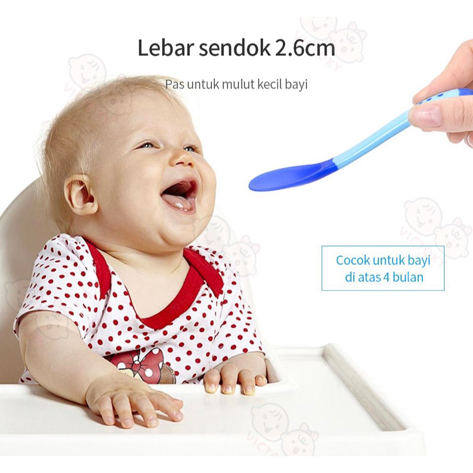 SG Sendok Makan Bayi / Sendok Makan Bayi Sensor Panas / Spoon Fork Set Heat Sensing. Sendok makan bayi / Sendok silikon bayi sendok dan garpu