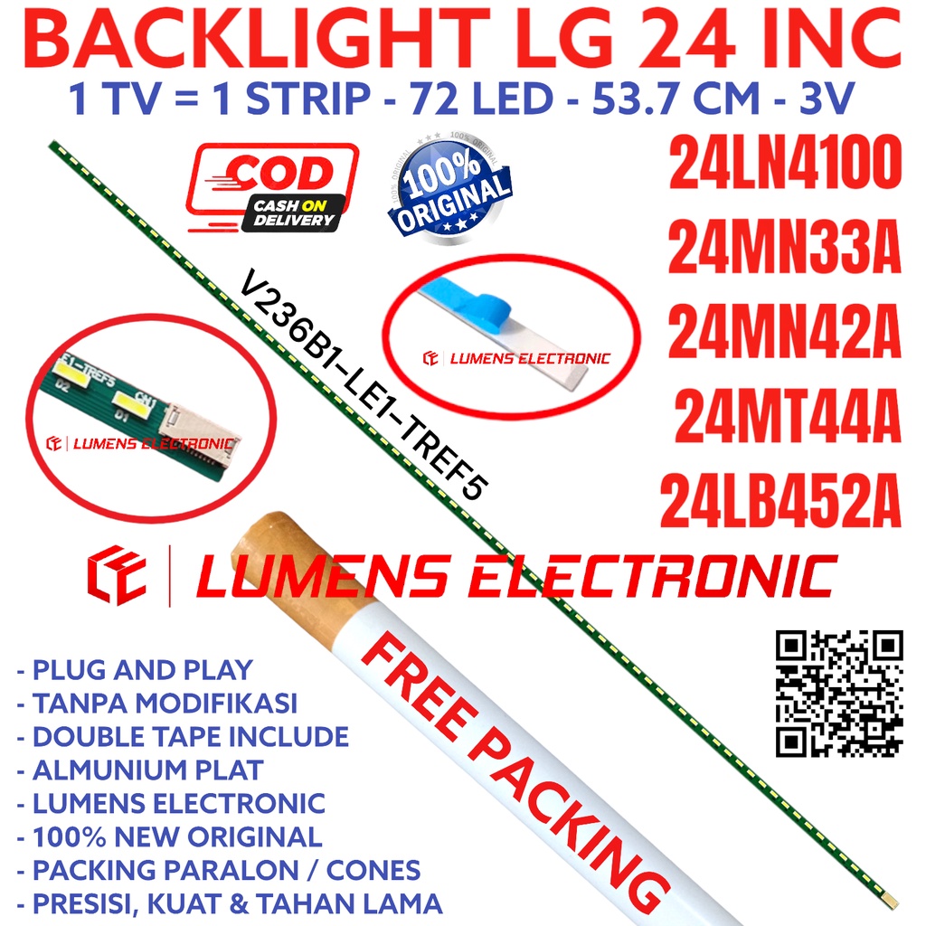 BACKLIGHT TV LED LG 24 INC 24LN4100 24MN33 24MN42 24MT44 24LB452 24MN33A 24MN42A 24MT44A 24LB452A LA