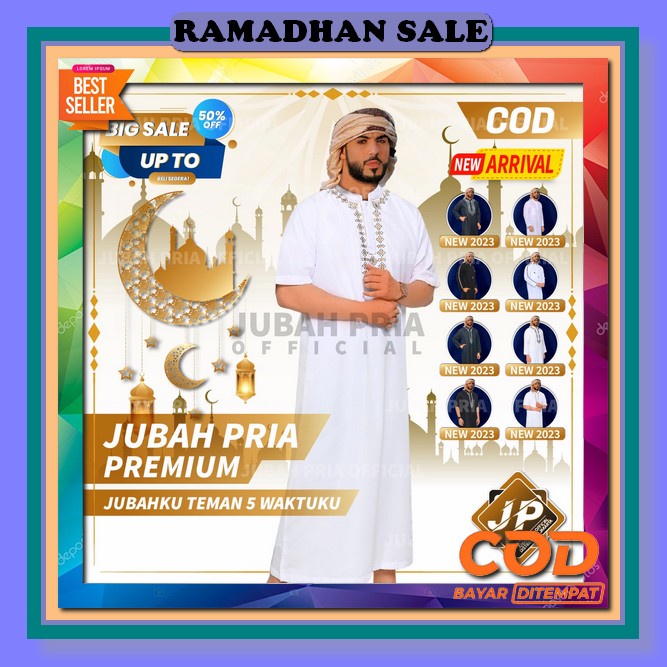 Jubah Pria Lengan Panjang Gamis Pria Dewasa Jubah Saudi Model Haramain Lengan Pendek Jefri Series Or