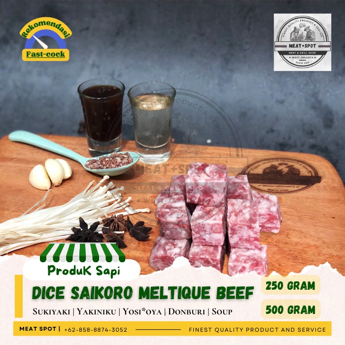 

Dice Saikoro Wagyu Meltique | Satay/Cube Steak | Medium-Rare | 250/500 gr