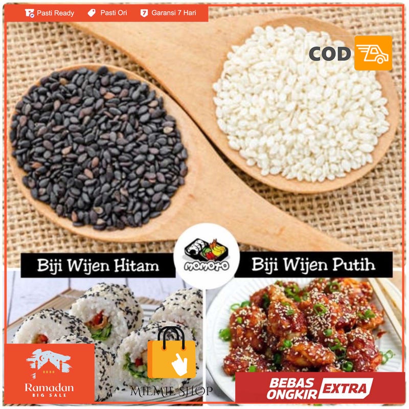 

BIJI WIJEN PUTIH / HITAM 50g MENTAH / Goma / Raw Sesame Seed/Seeds - Putih