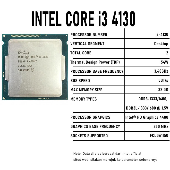 processor intel core i3 4130/4150/4160/4170 lga 1150