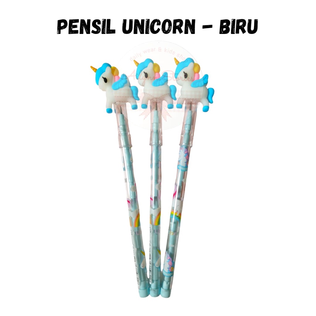 Pensil Susun Karakter Unicorn Lucu