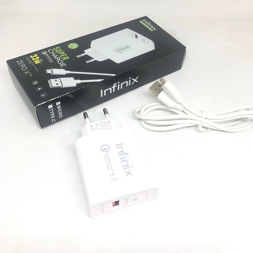 CHARGER INFINIX SUPER CHARGE QC 3.0 33W ZERO XPRO + PACKING MICRO DAN TYPE C BY SMOLL