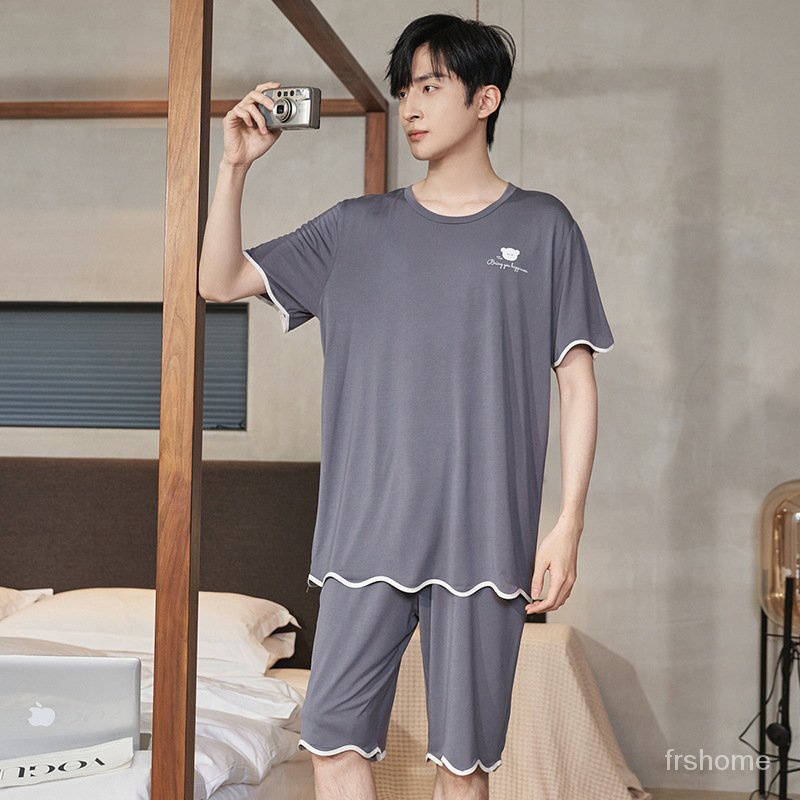 PIYAMA KOREA Kenyamanan rumah lengan pendek dan celana pendek set piyama pasangan/baju tidur import