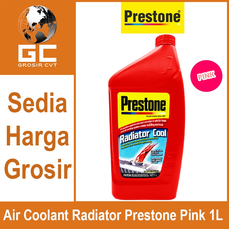 Prestone Air Radiator Coolant Pendingin Motor Mobil warna Pink 1 L Merah