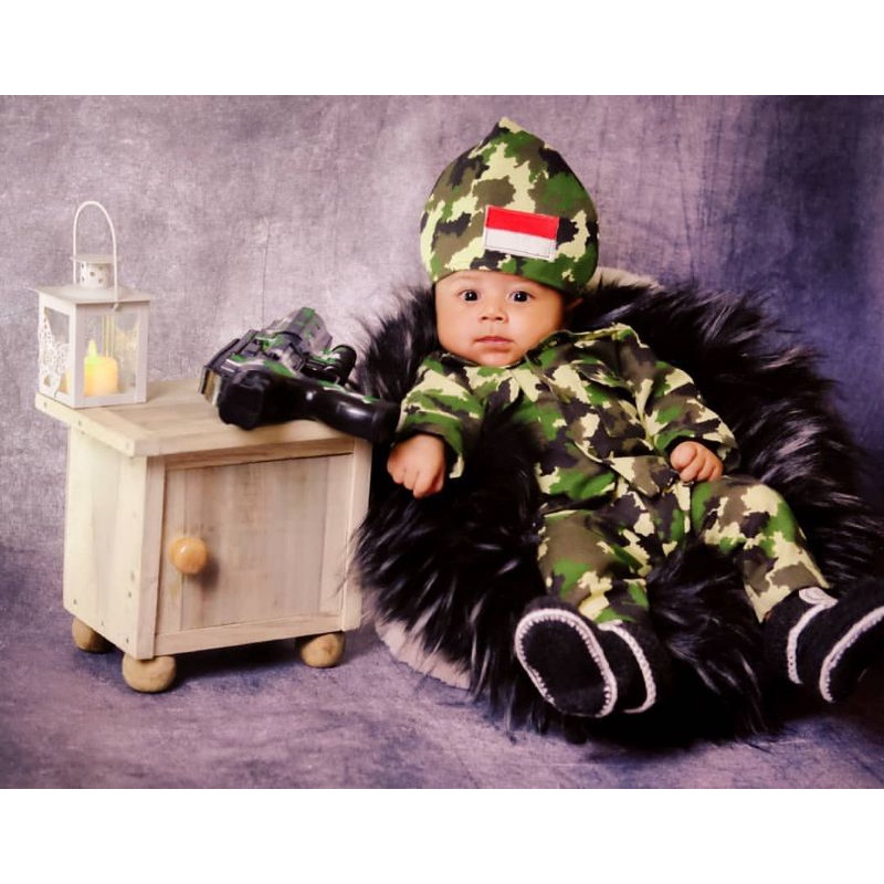 Kostum Tentara Profesi Anak Photoshoot Newborn