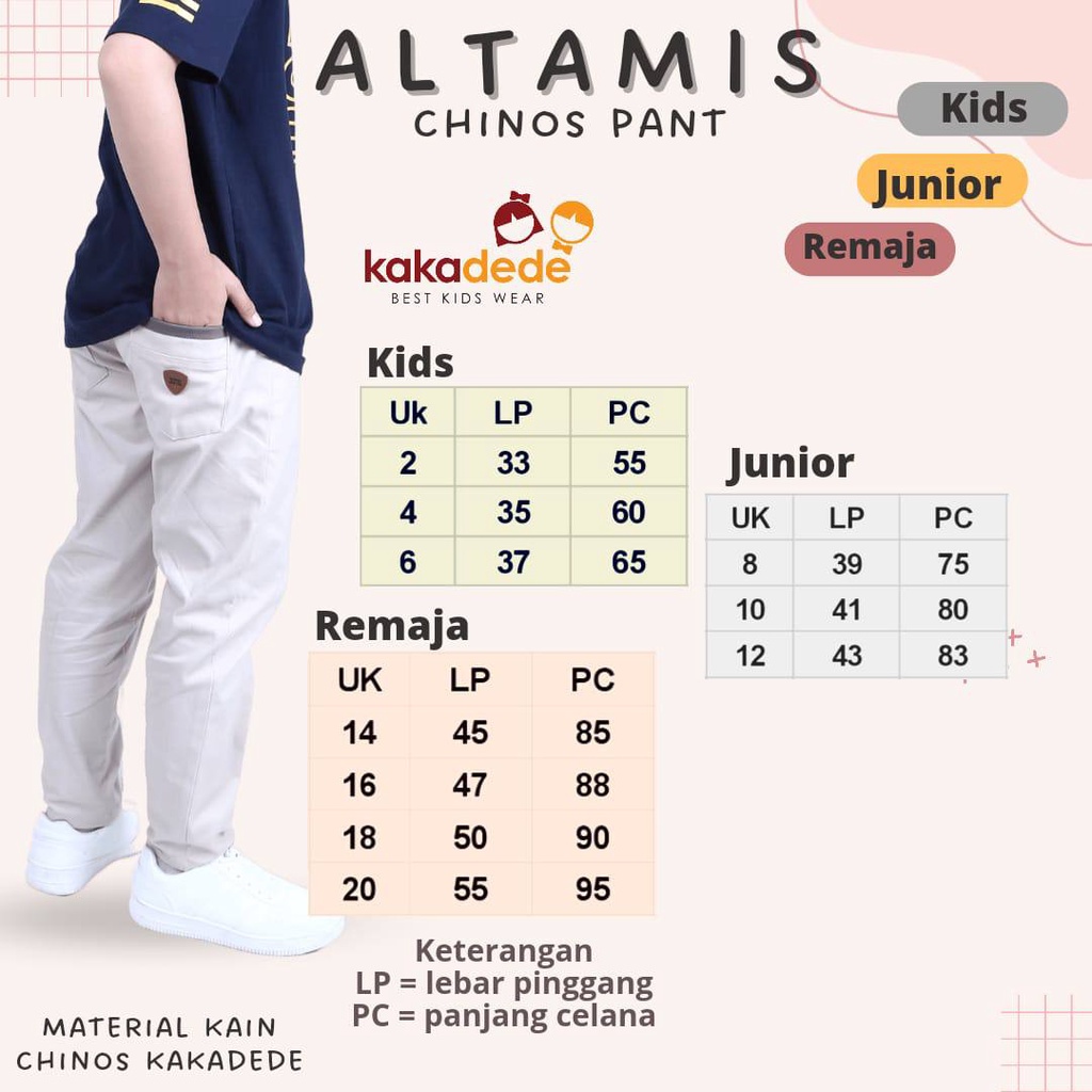 Celana Chinos anak Altamis by kakadede