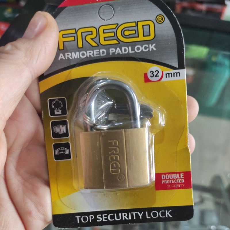gembok kuning Freed 32mm/ kunci gembok kecil 32mm( isi kunci 3pc)