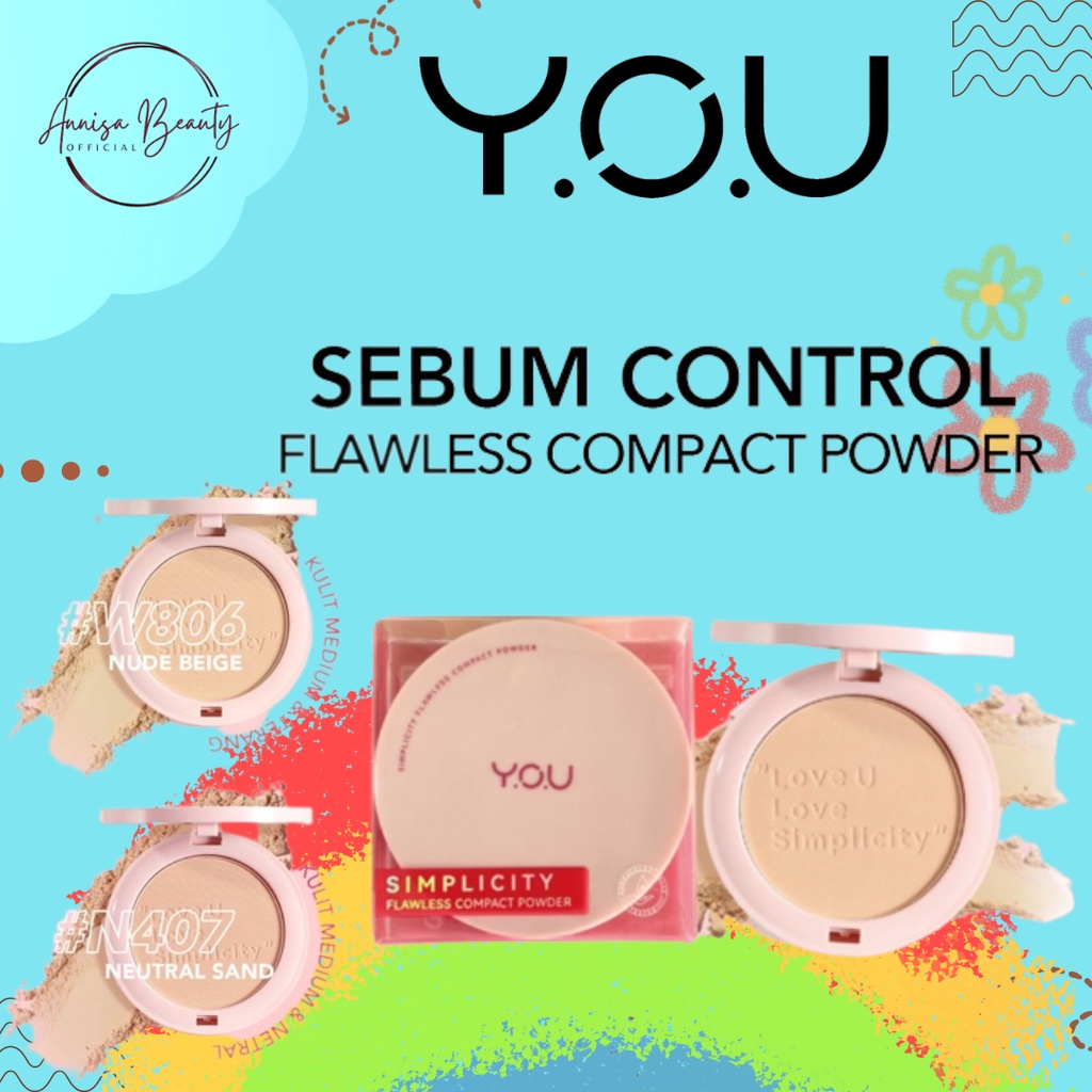 [BPOM] [NEW] YOU Simplicity Flawless Compact Powder | Bedak Padat | Natural Makeup Tahan Lama | Sebum Control | Powder