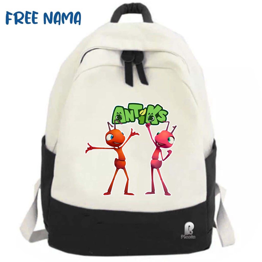 TAS RANSEL BACKPACK ANAK SEKOLAH MOTIF KARTUN ANTIKS UNISSEX (FREE NAMA)