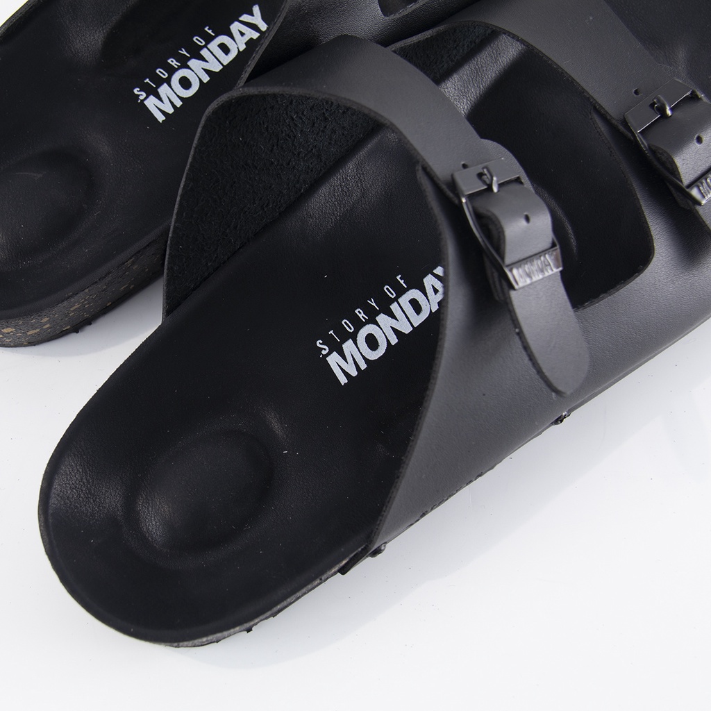 YUNO FULL BLACK |ManNeedMe x Monday| Sandal Casual Pria Outdoor ORI