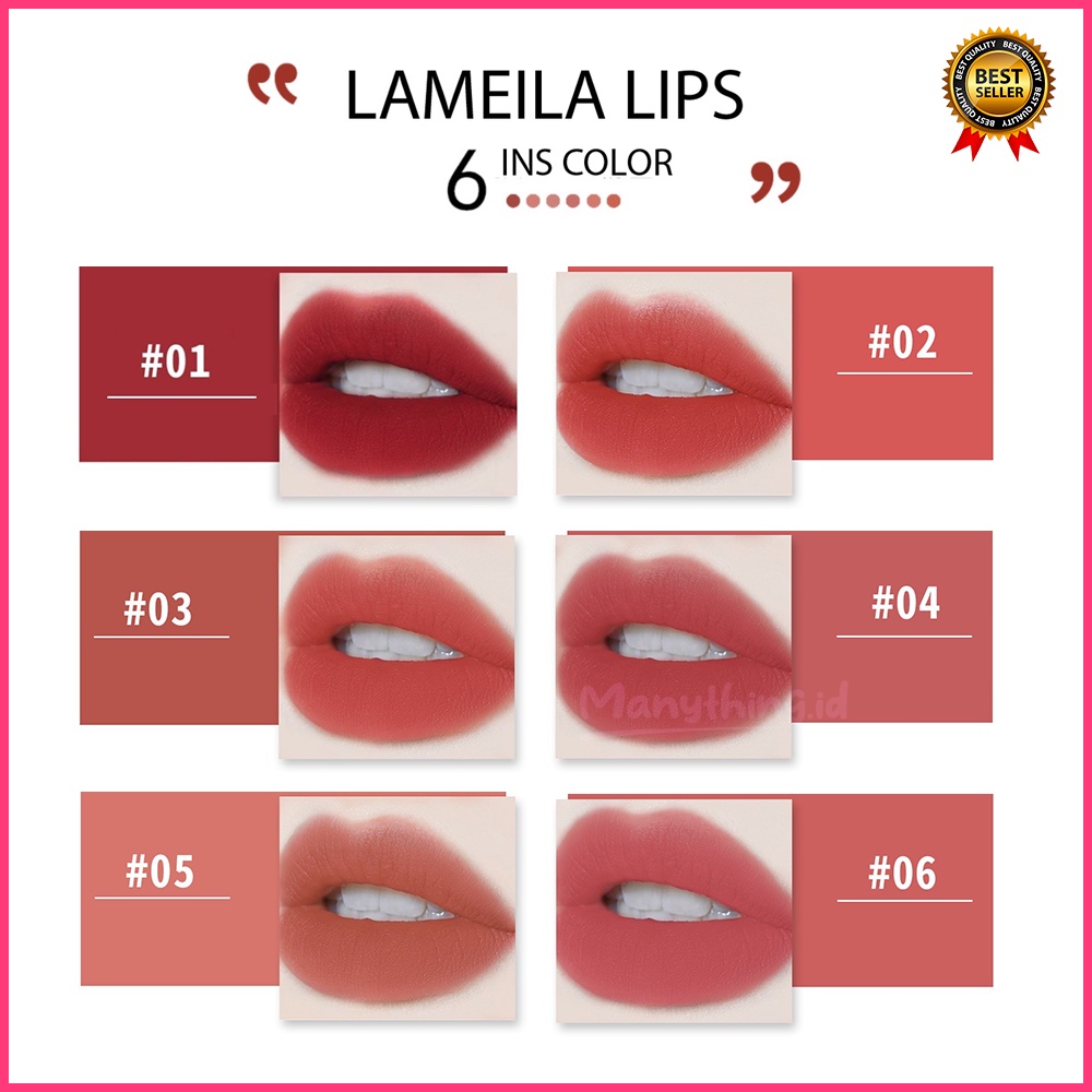 Lameila 2028 Matte Lipstick Liquid Korean Lipstik Lip Glaze Korean Lip Gloss Waterproof