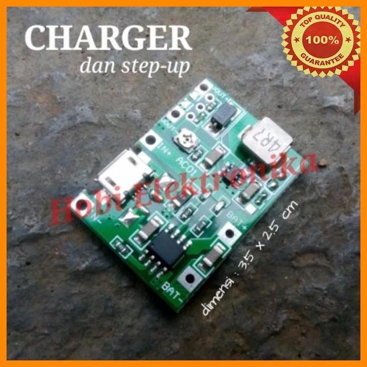 (HOBIE) MODUL CHARGER TP4056 DENGAN OUTPUT STEP UP