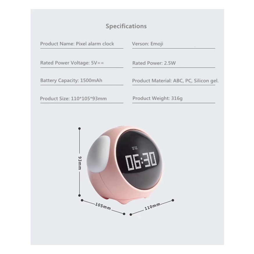 Jam Alarm Emoji Lucu Emoticon Lucu Tidur Jam Alarm Ringan Hadiah Pacar Anak-anak Hadiah LUCU/LED Kontrol Suara