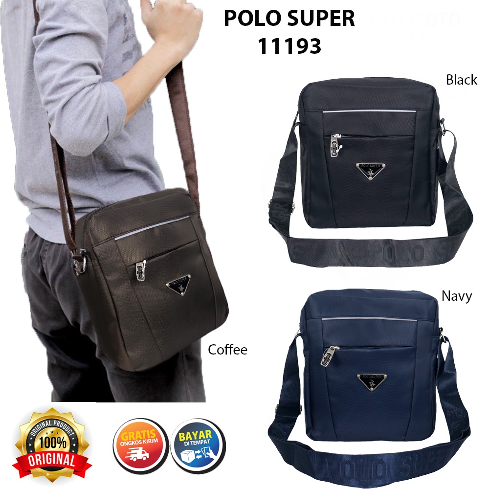 Tas Selempang POLO SUPER Sling bag Import USB Portable Tas Polo Original Tas Slempang Trendy Waterproof Good Quality