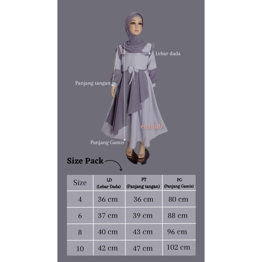 Dress Baju Gamis Anak Perempuan Syari Terbaru Free Hijab Umur 4,6,8,10 Tahun Alesya Set