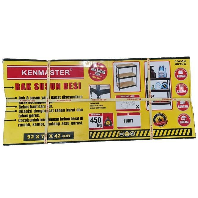 Kenmaster Rak 3 Susun Multifungsi - Rak Besi Siku Lubang