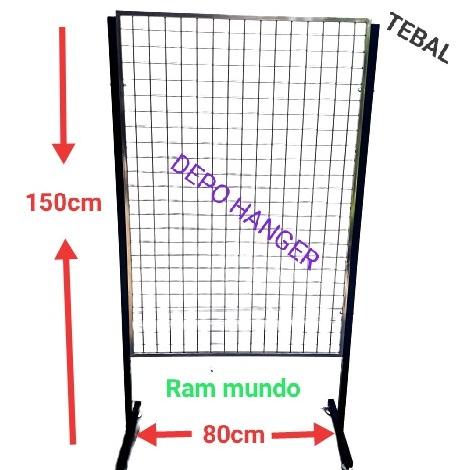 Rak Ram Mundo Jaring Besi 80*120 Plus Kaki Berdiri