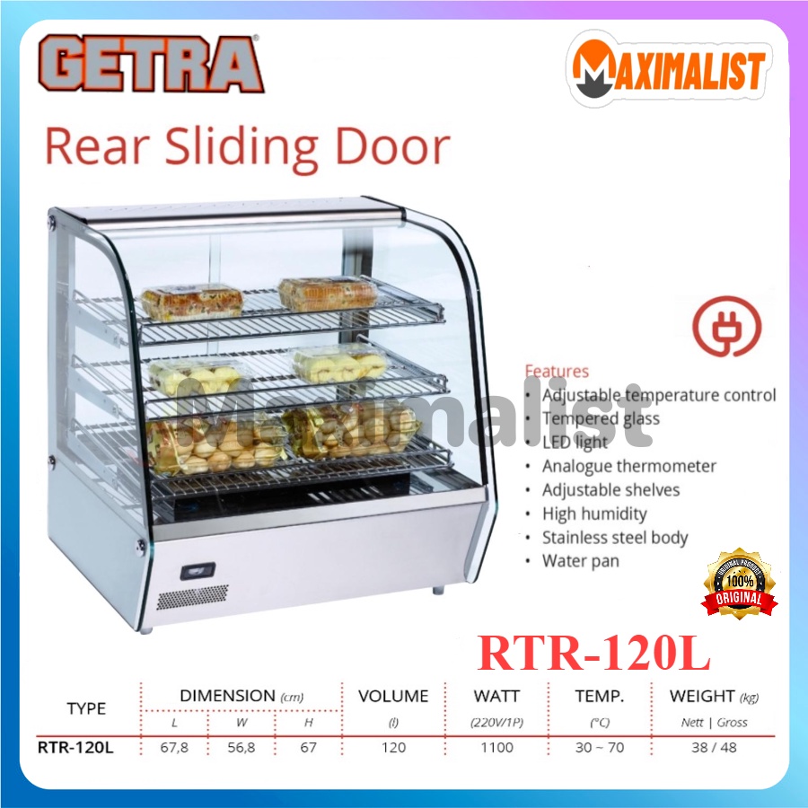 SHOWCASE WARMER GETRA RTR-120L Etalase Penghangat Makanan Food Warmer / GETRA SHOWCASE FOOD WARMER R