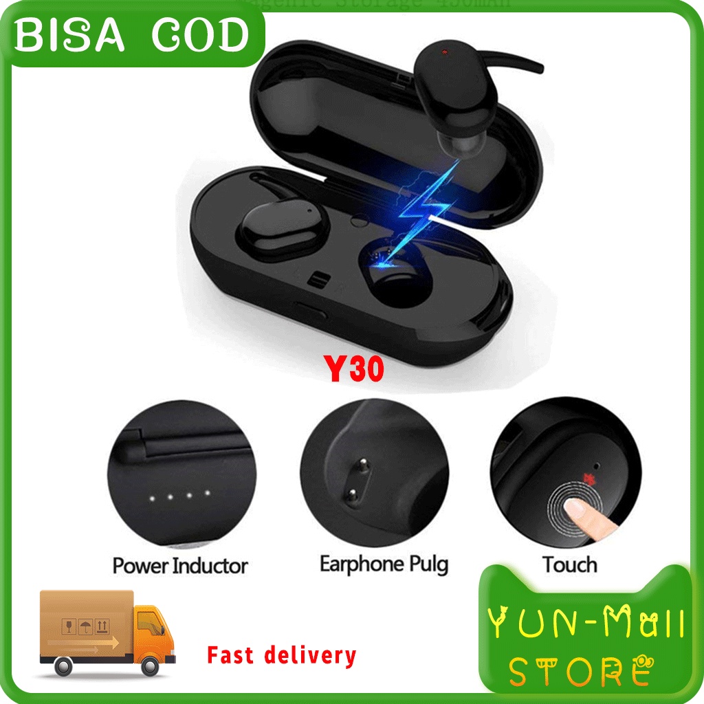 YUN Mall Y30 Headset Bluetooth TWS with Mic HiFi Stereo Henset Bloetooth Headset Gaming Wireless Earphone Earbuds Handset Bluetooth