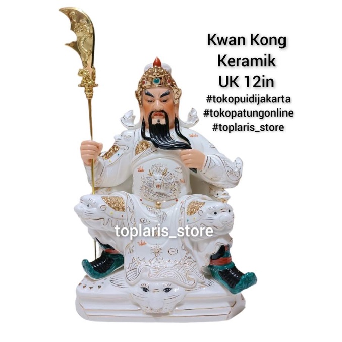 Patung Kwan Kong Material Keramik Taiwan 12in 022