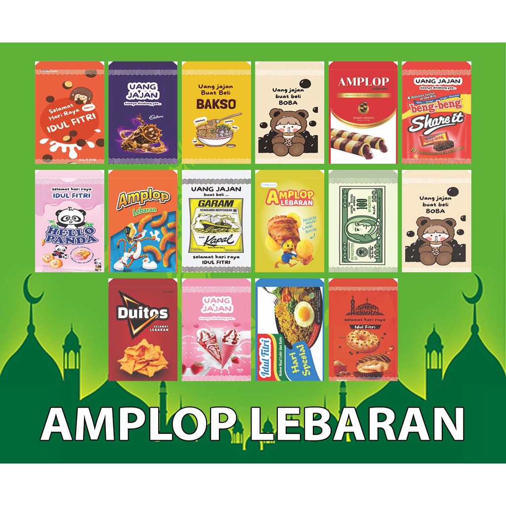 

AMPLOP LEBARAN LEBARAN IDUL FITRI VIRAL 2023 /AMPLOP LEBARAN HARI RAYA/AMPLOP LEBARAN MOTIF SNACK /UKURAN 7X11 CM