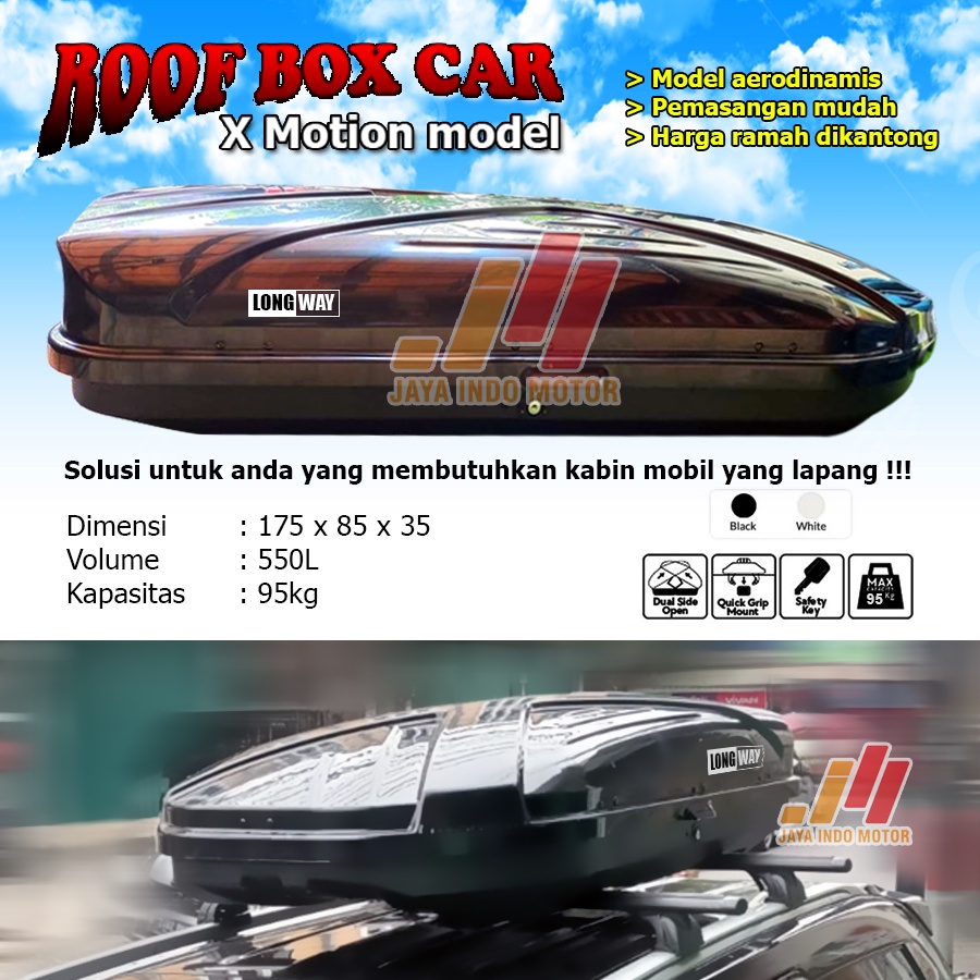 Roof box 550L bagasi atap mobil x Motion import abs